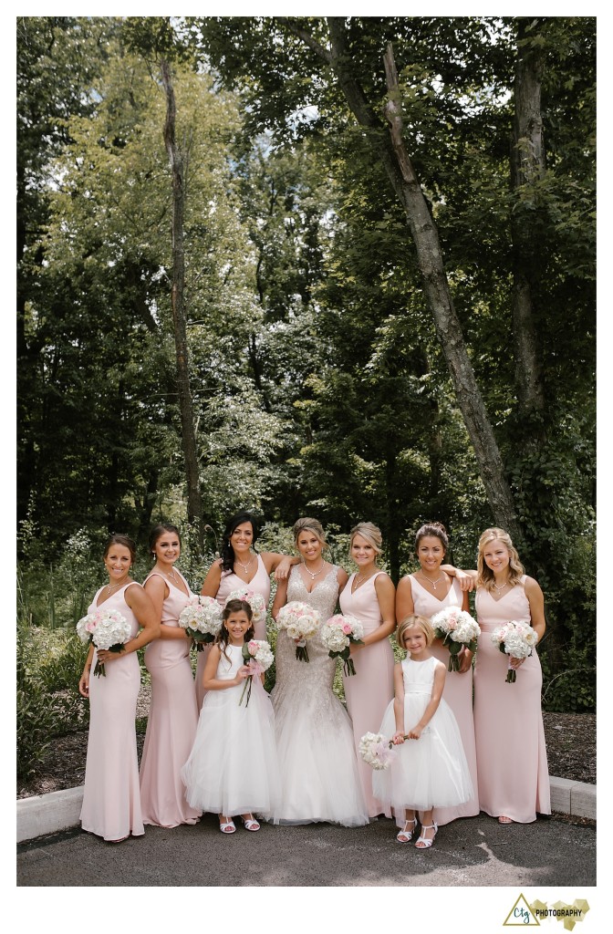 bridesmaids pose