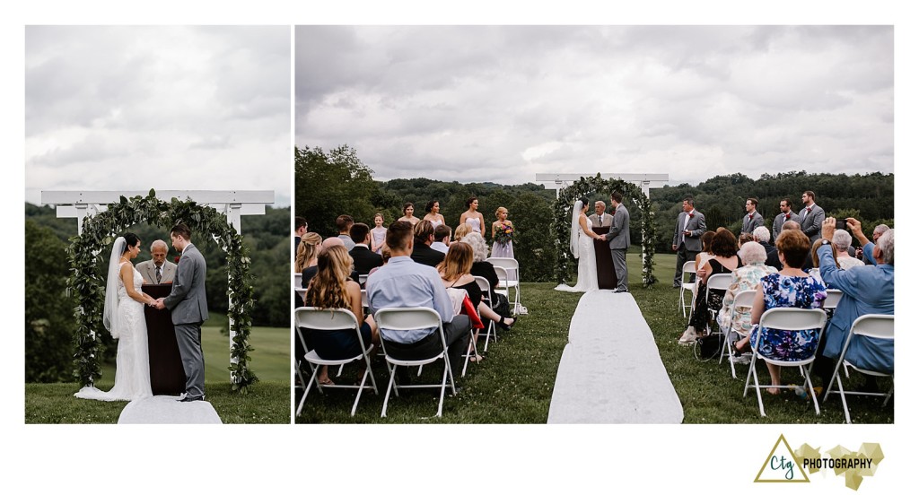 wedding ceremony at kittanning country club