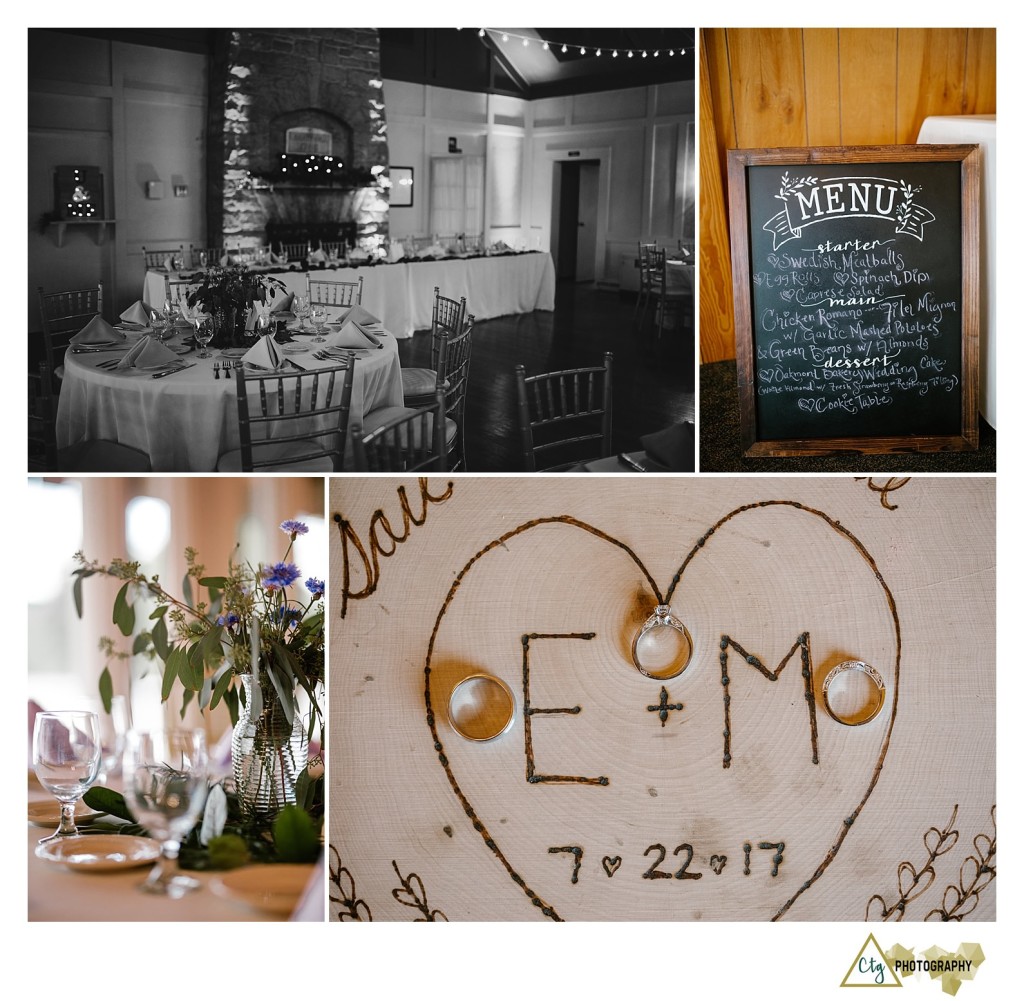 wedding bands on wood