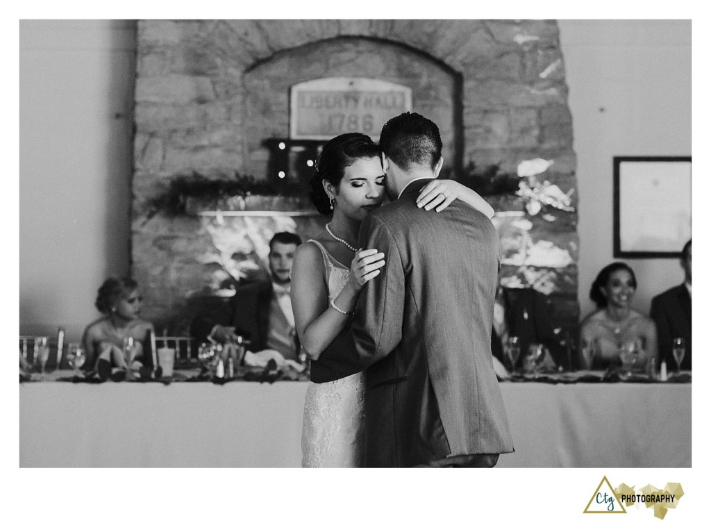 bride and grooms first dance