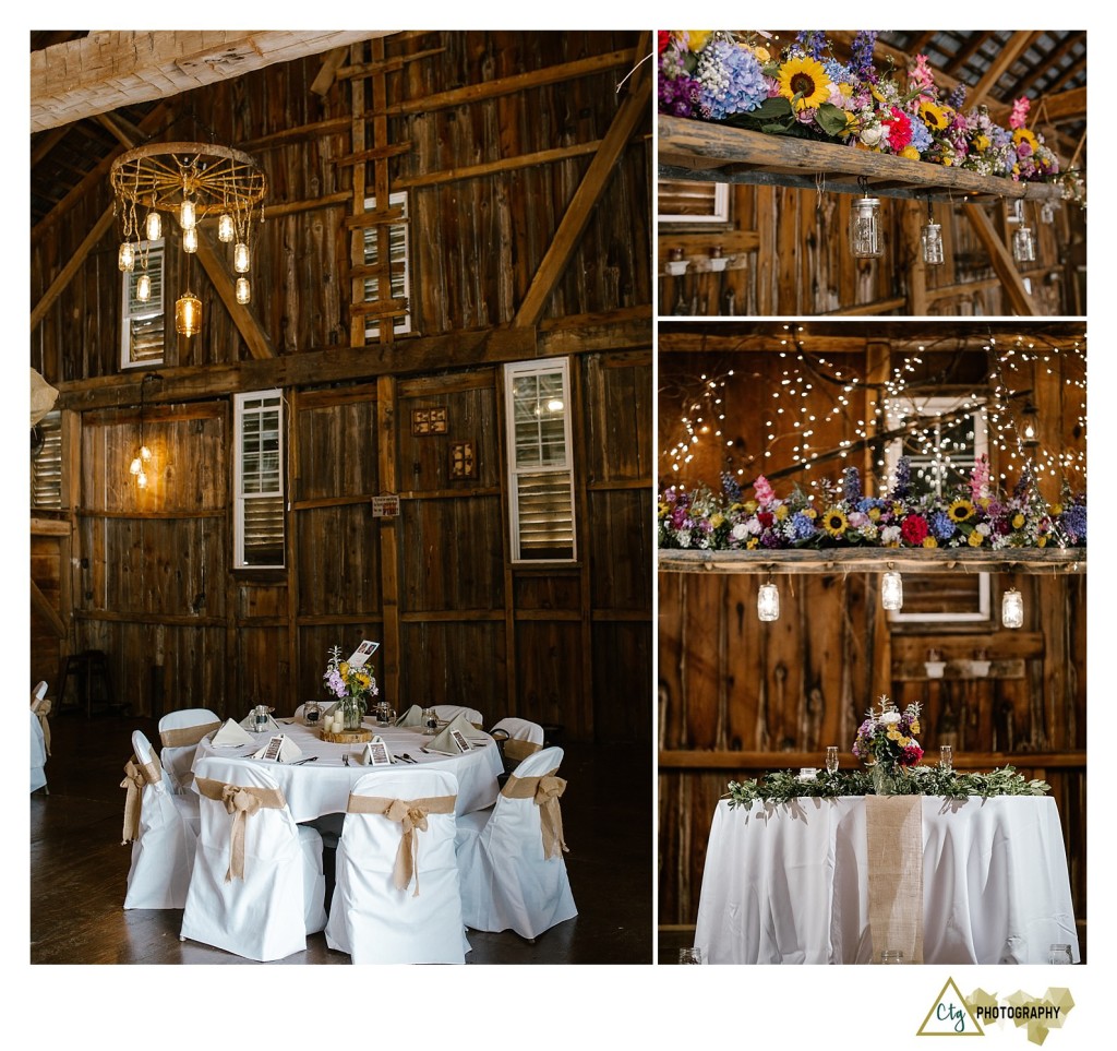 barn wedding details