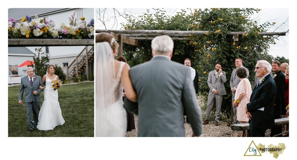 bride walking down aisle 