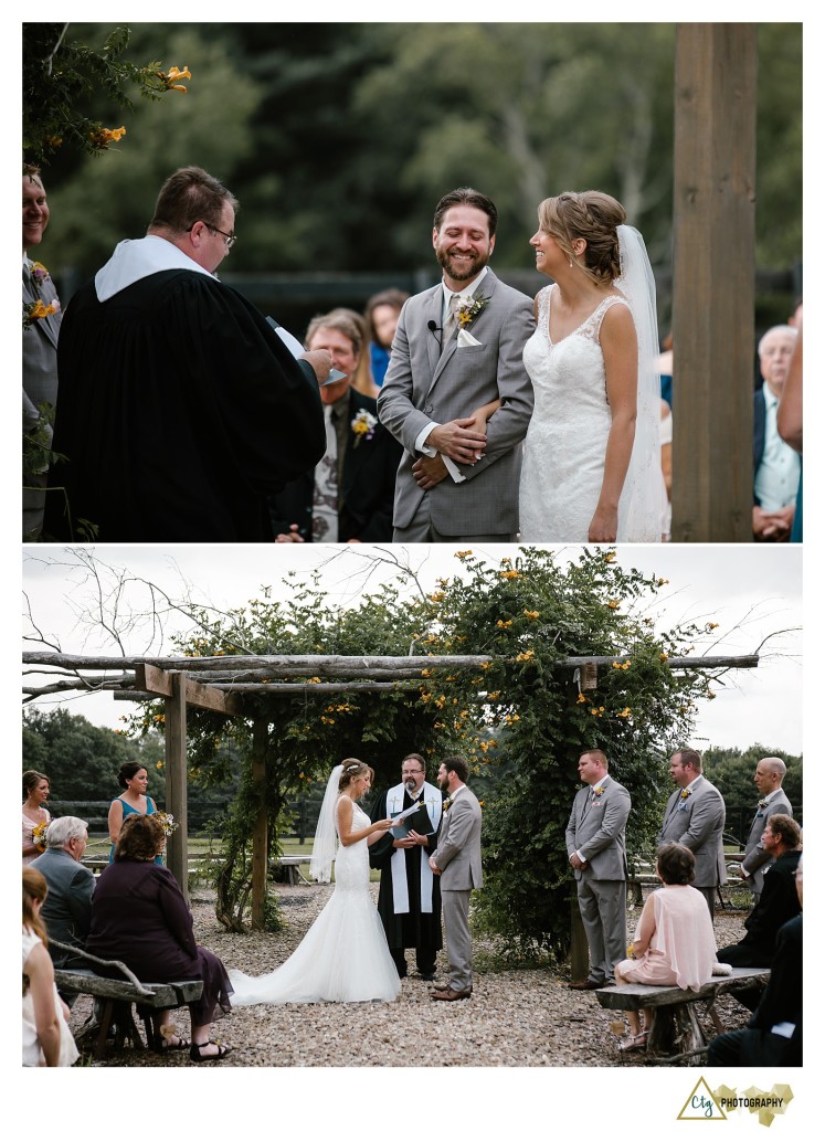 bride and groom at ceremony
