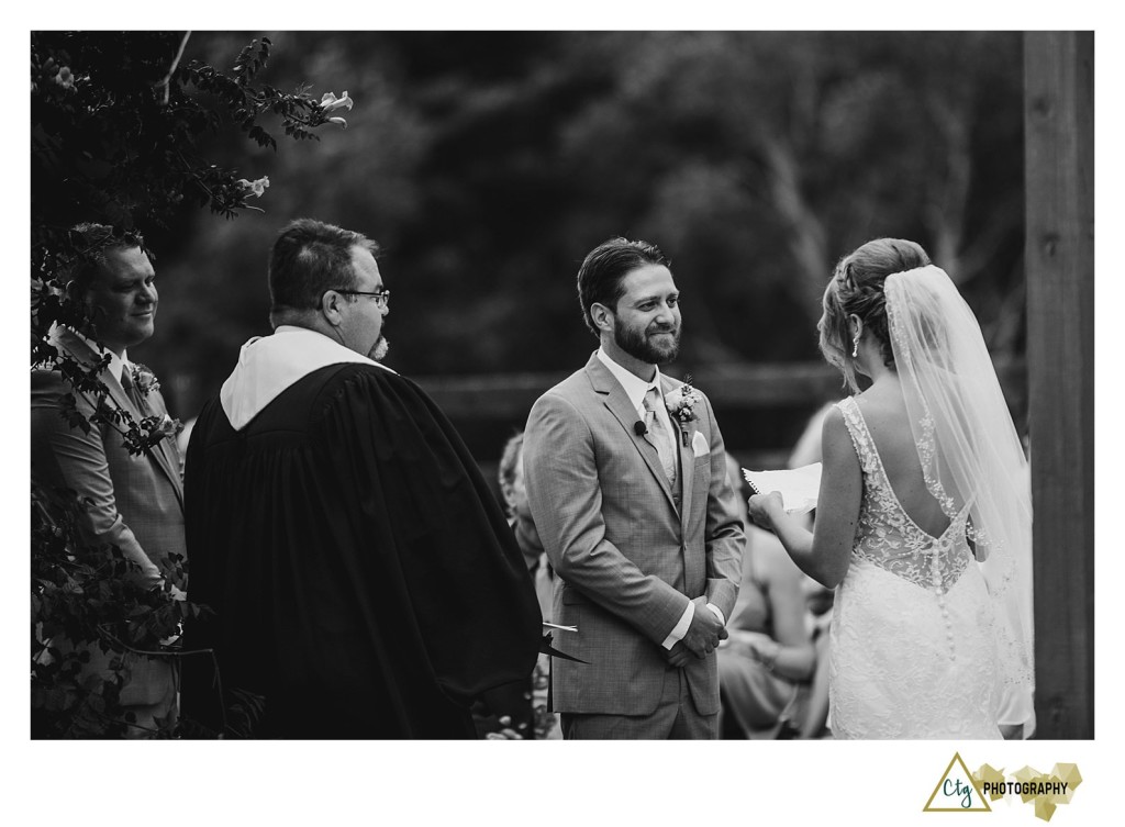 bride and groom at ceremony