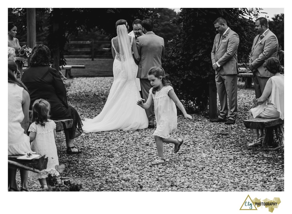 Bride and groom at the hayloft