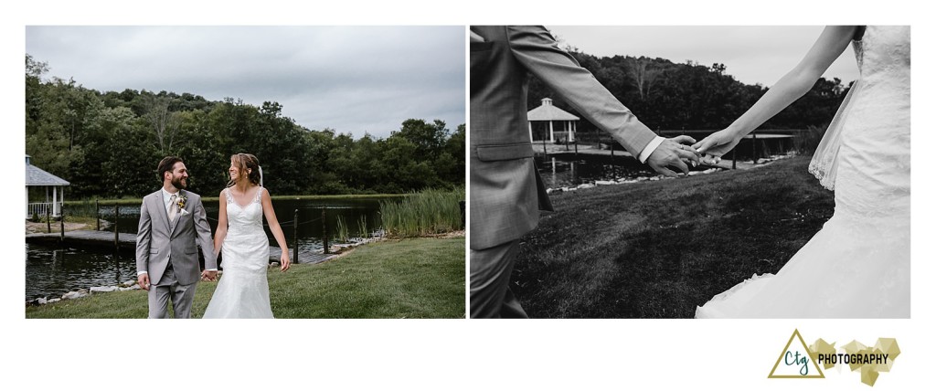Bride and groom at the hayloft