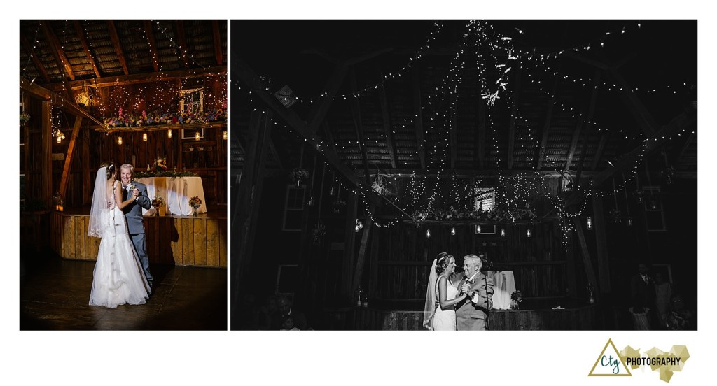 Father daughter dance photos at the hayloft