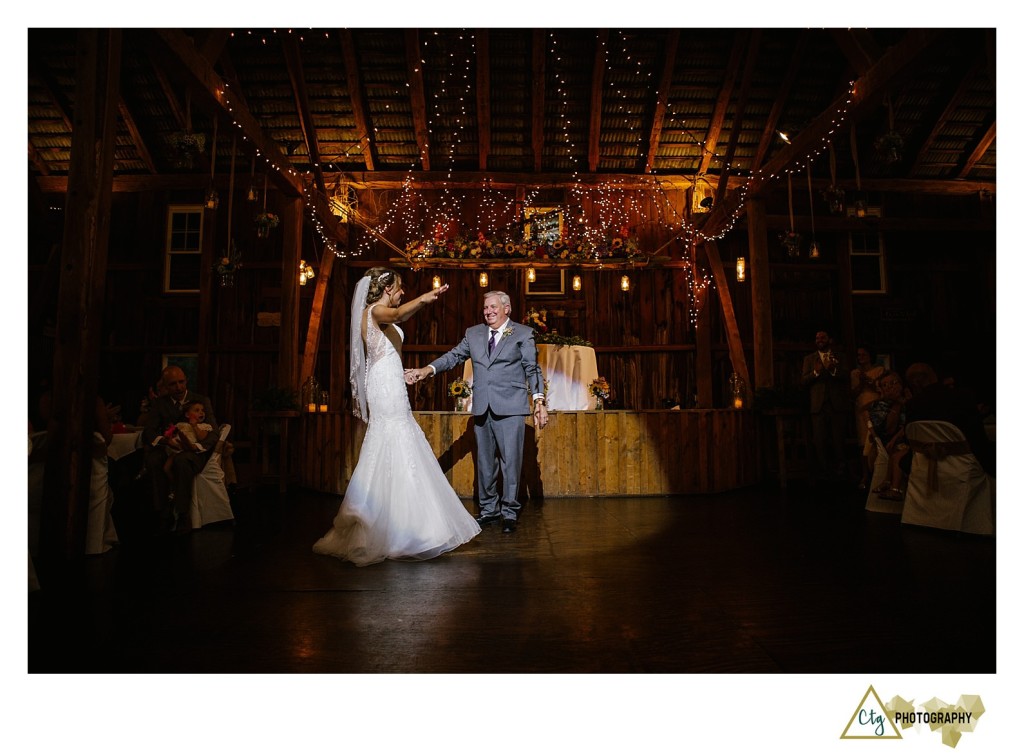 Father daughter dance photos at the hayloft