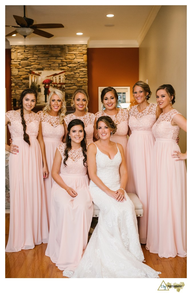 bride with bridesmaids