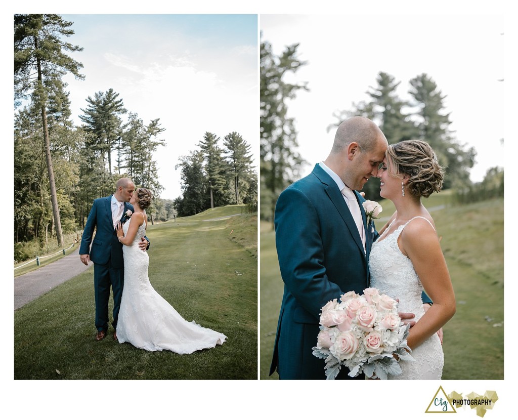 bride and groom at southpointe golf club