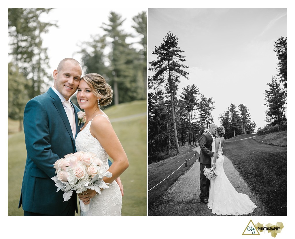 bride and groom at southpointe golf club