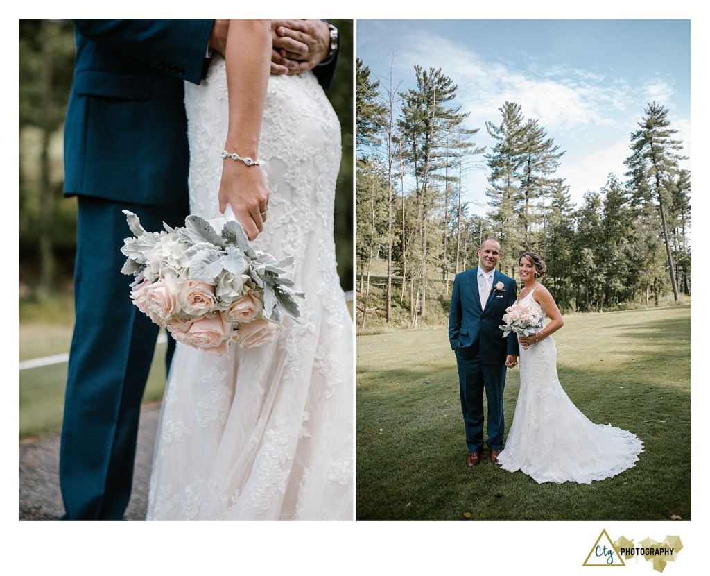 bride and groom at southpointe golf club