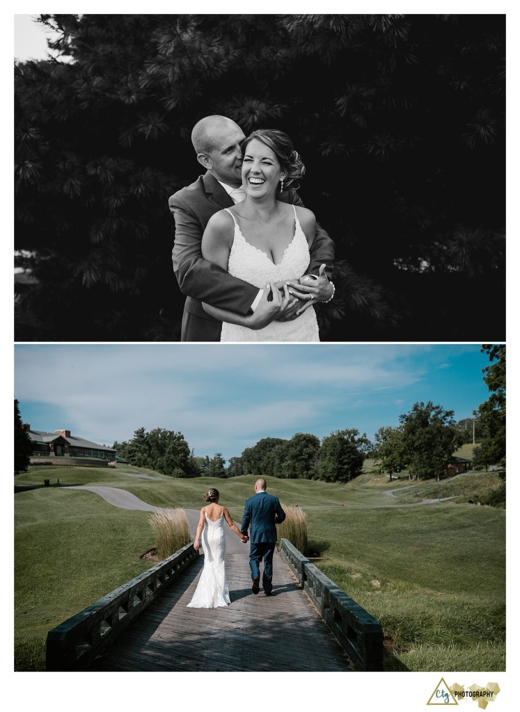 bride and groom at southpointe golf club