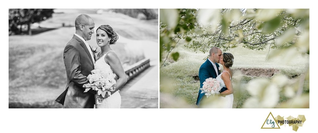 bride and groom at southpointe golf club