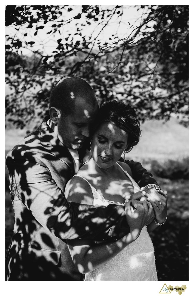 bride and groom at southpointe golf club