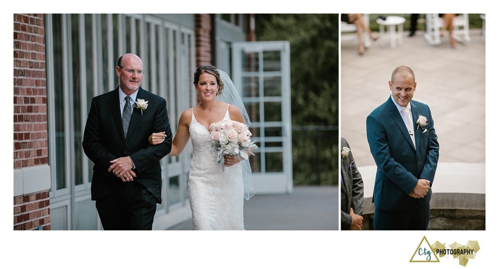 bride walking down aisle 