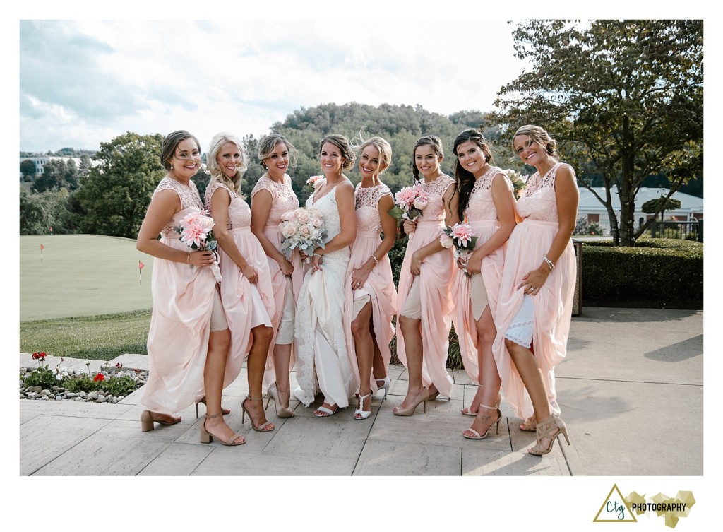 bridal party at southpointe golf club 