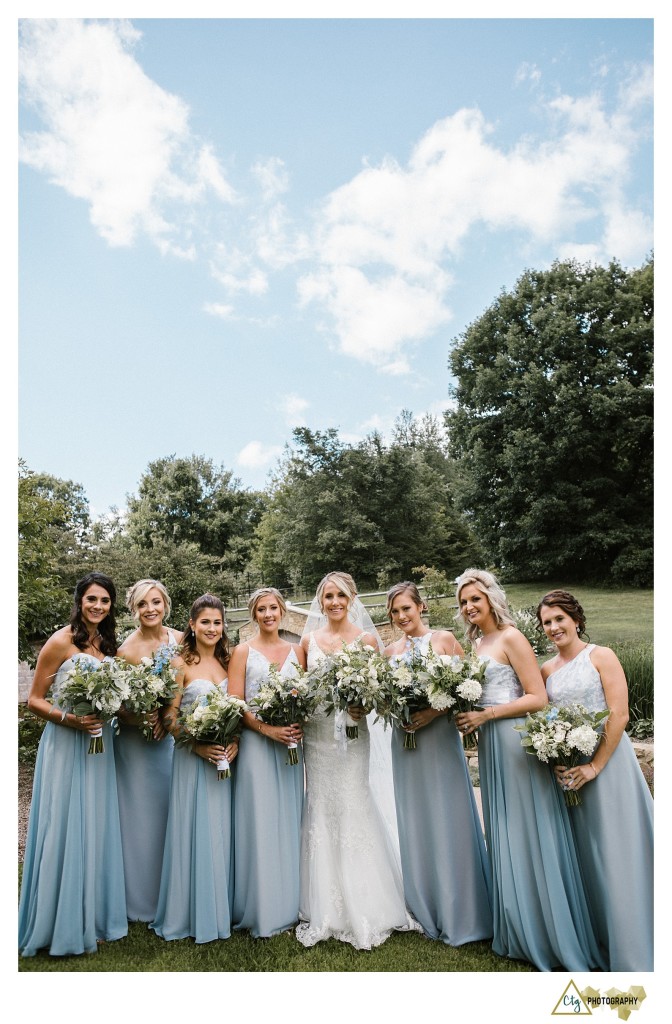 bridesmaids at pittsburgh botanic garden