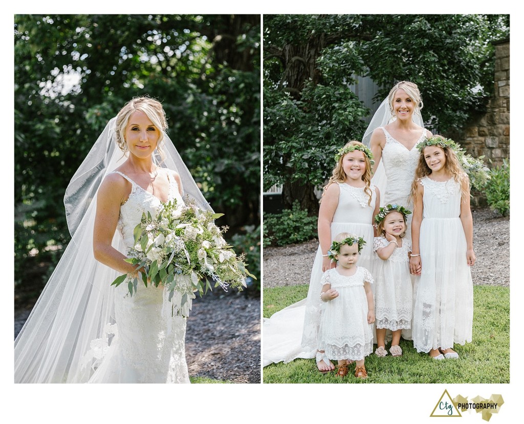 bride at pittsburgh botanic garden