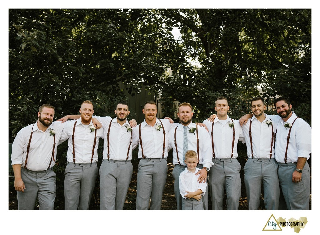 groomsmen at pittsburgh botanic garden