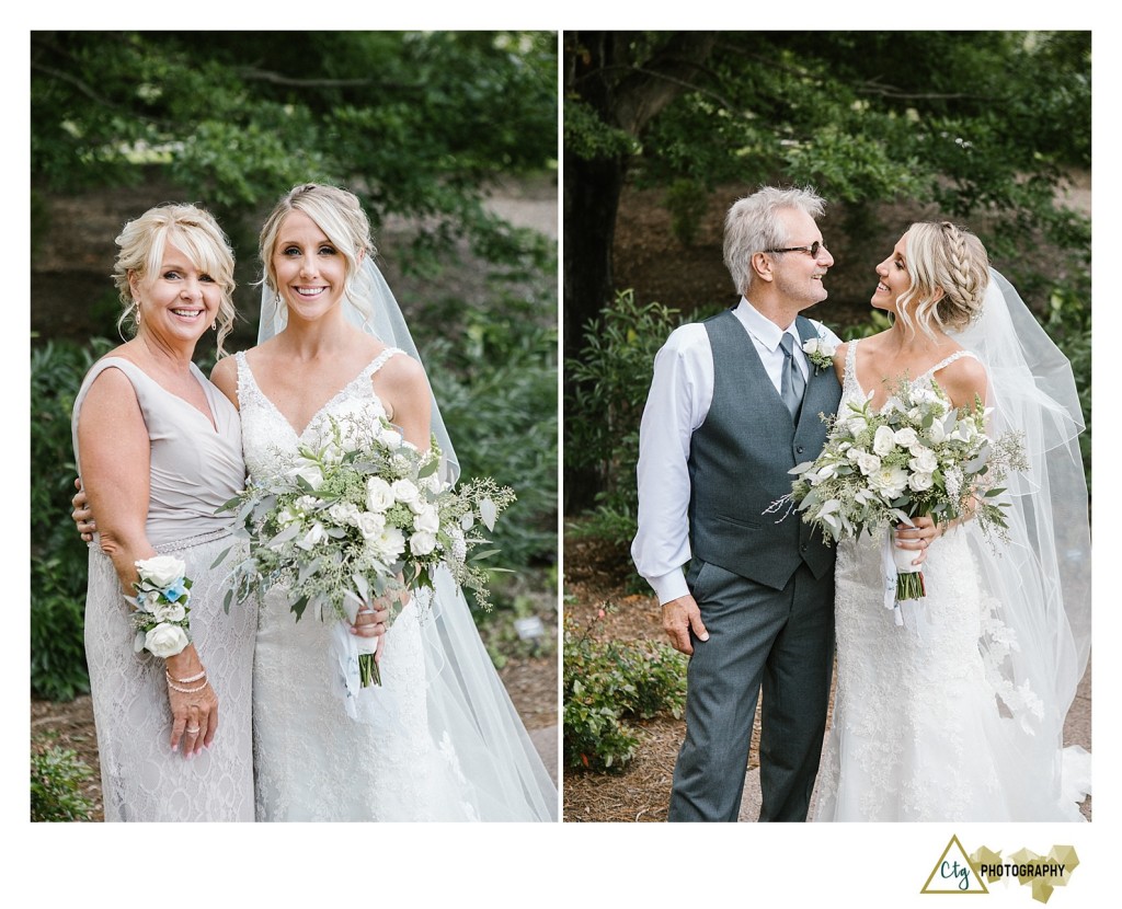 bride with parents