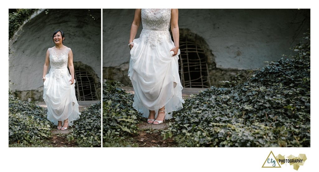 bride and groom at the hyeholde