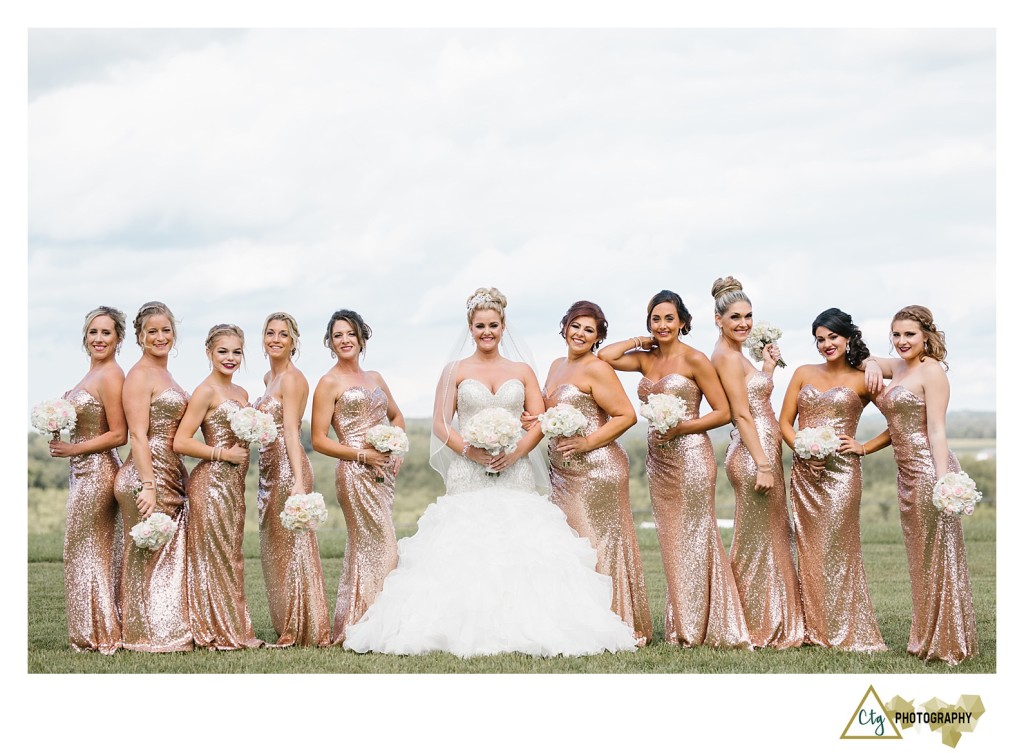 bride with bridesmaids