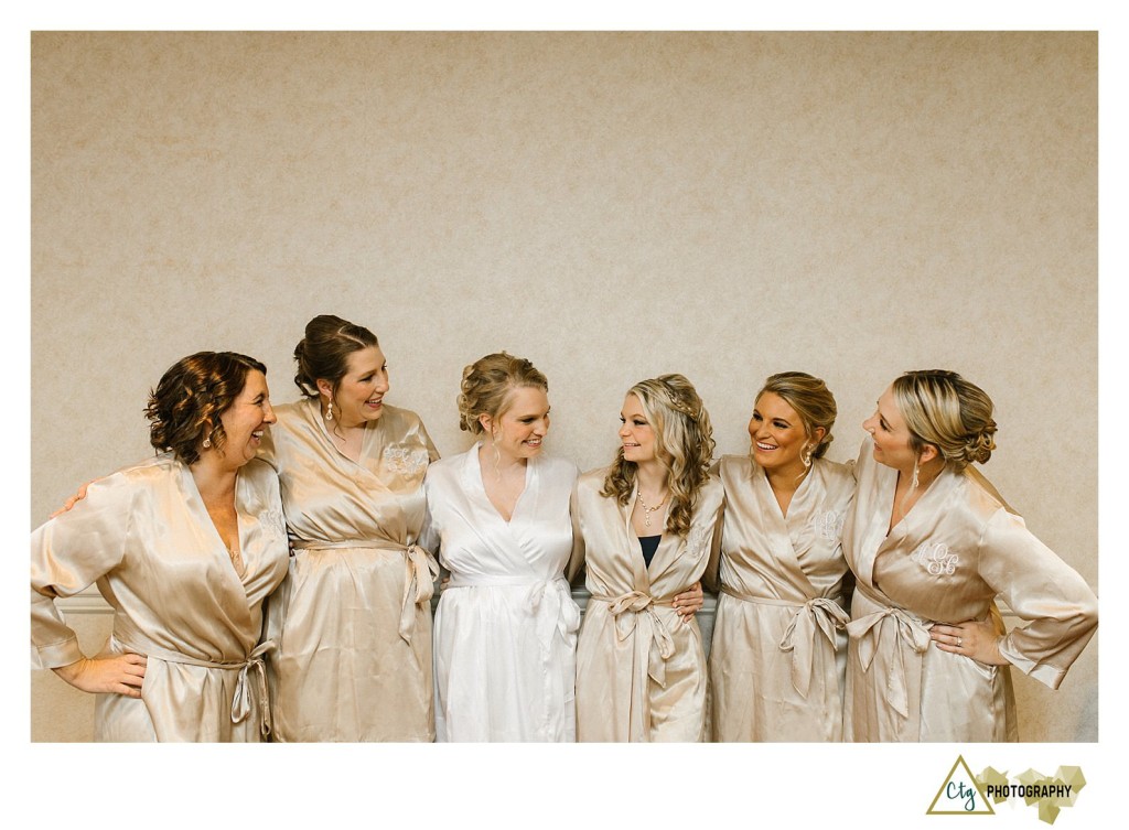 bridesmaids in robes