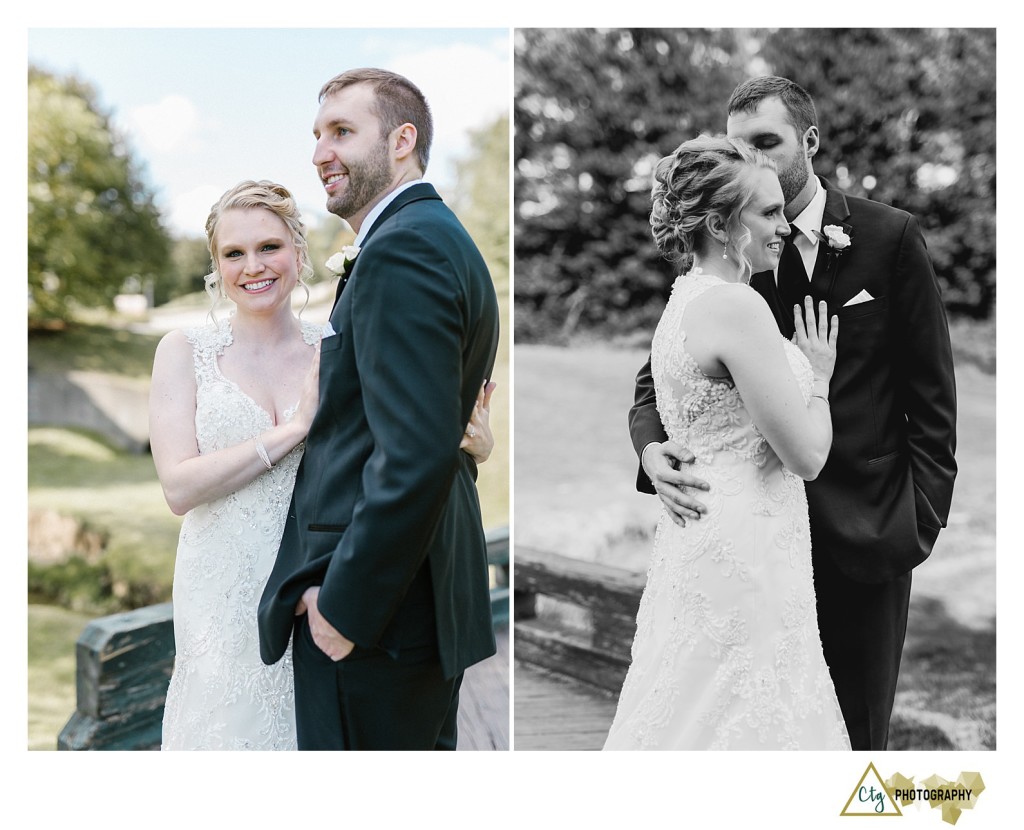 bride and groom at southpointe golf club