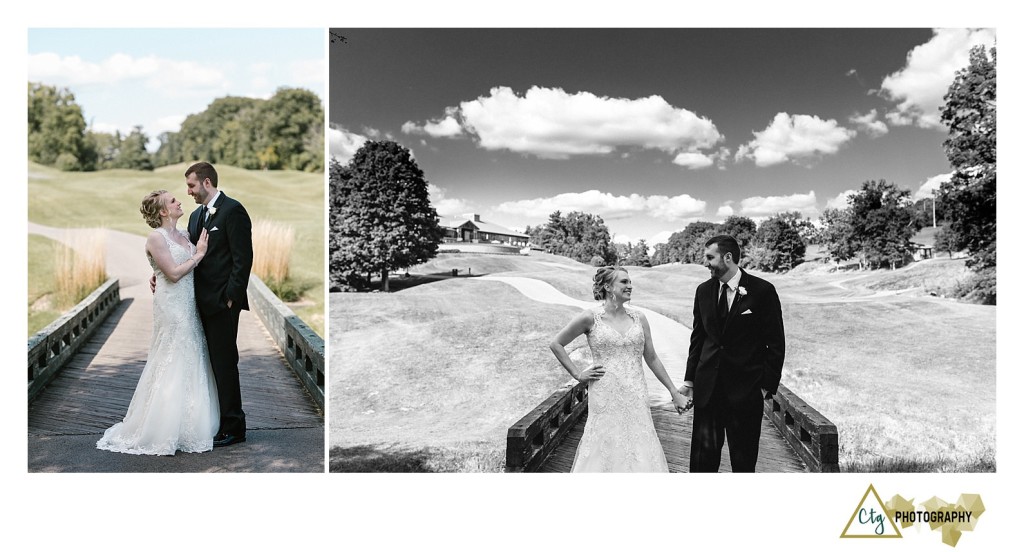 bride and groom at southpointe golf club