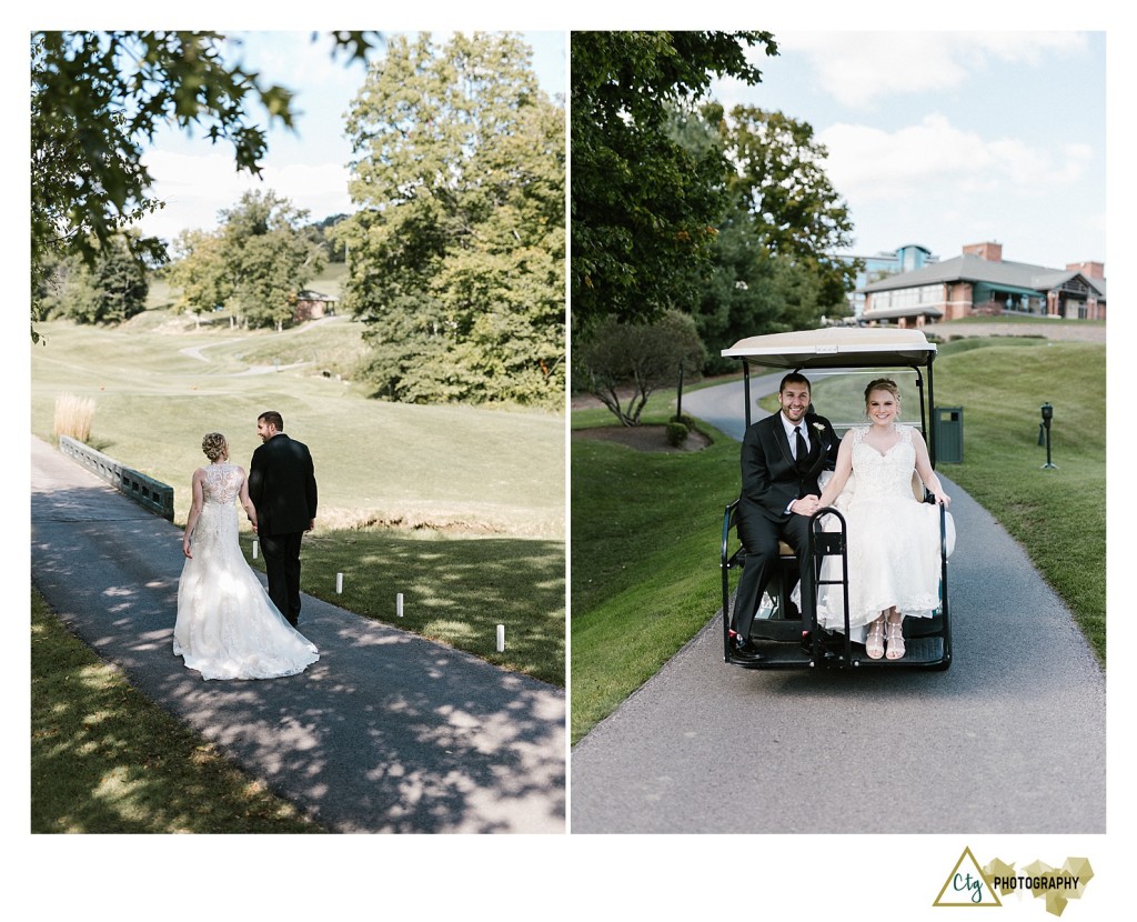 bride and groom at southpointe golf club