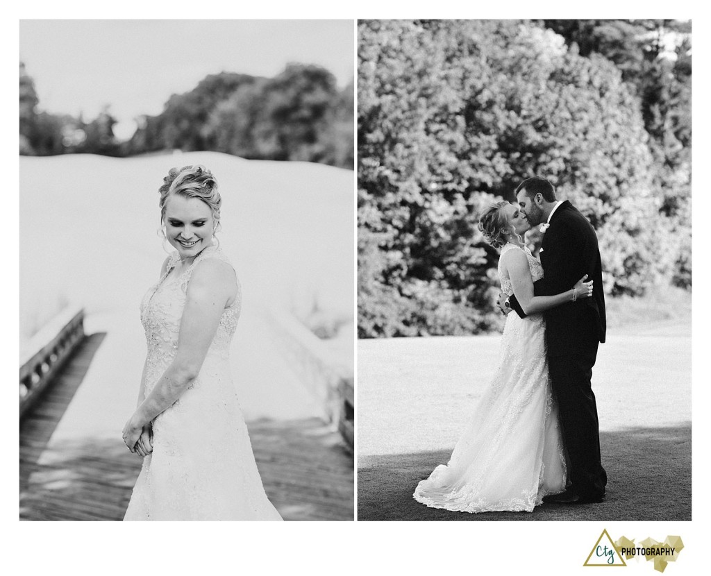 bride and groom at southpointe golf club