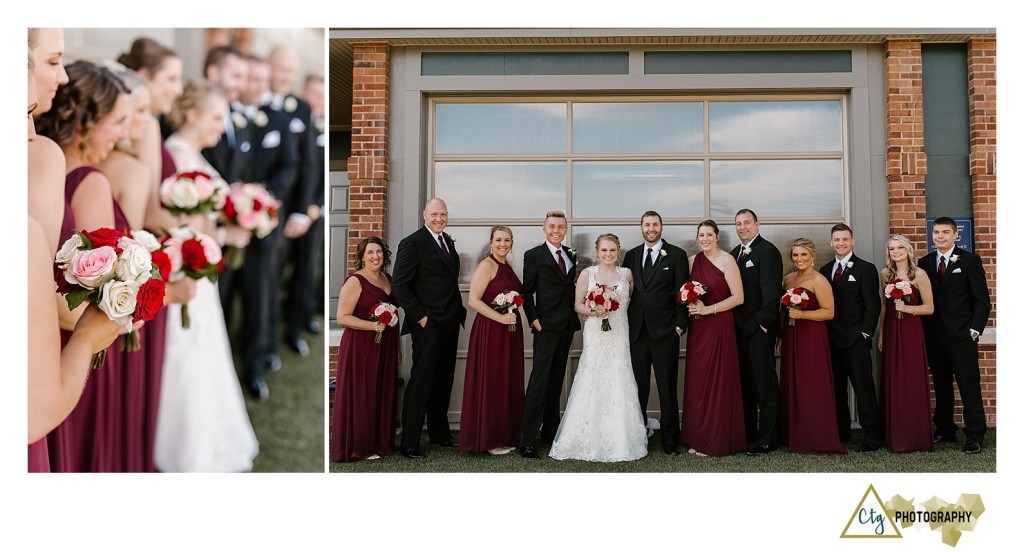 bridal party at southpointe golf club