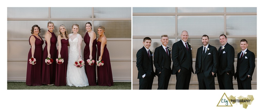 bridal party at southpointe golf club