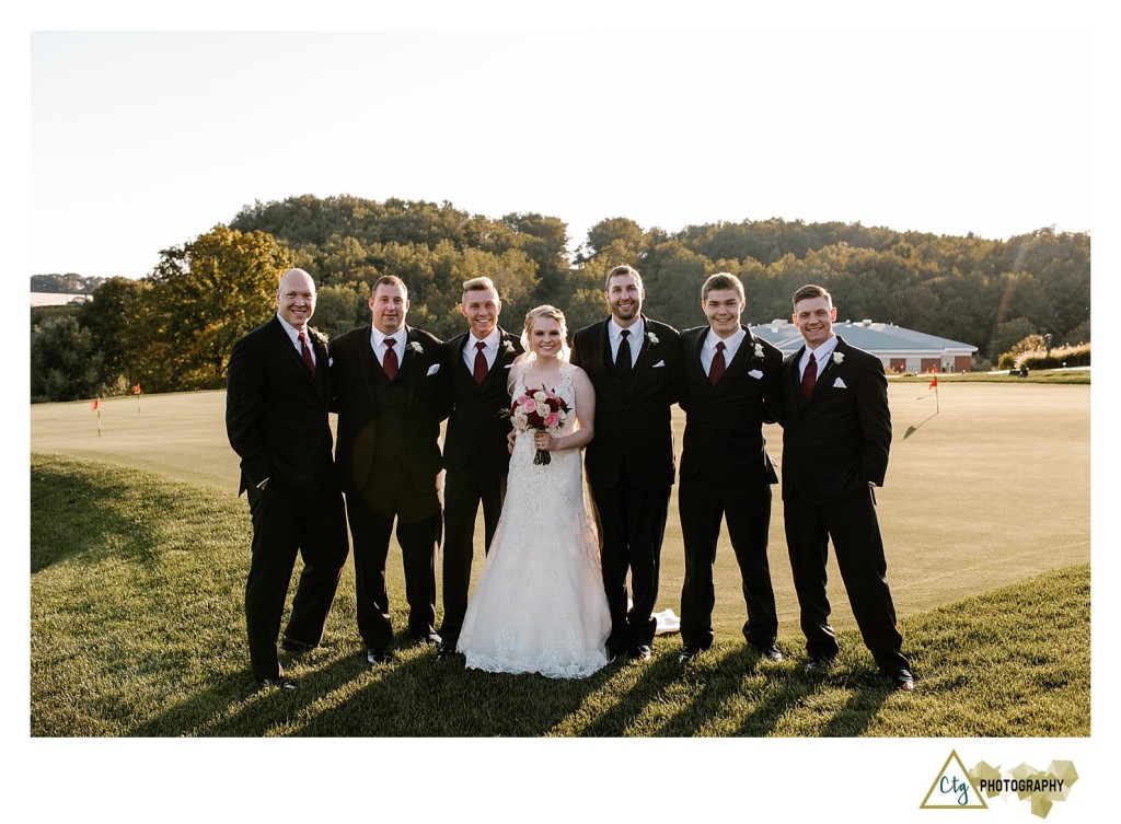 bridal party at southpointe golf club