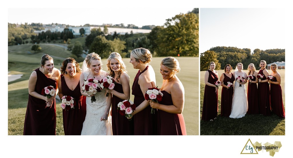 bridal party at southpointe golf club