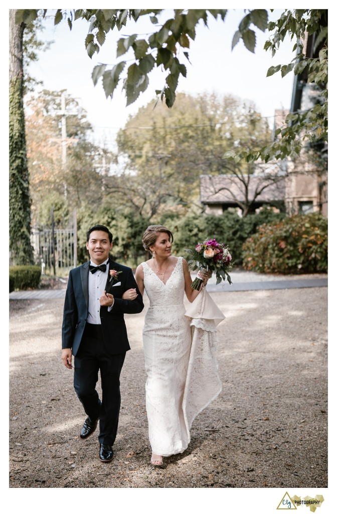 bride and groom at The Mansions on Fifth