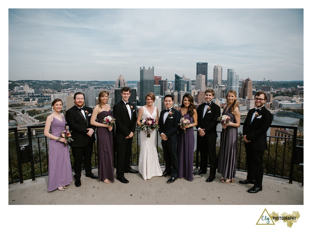 bridal party on mount Washington PA