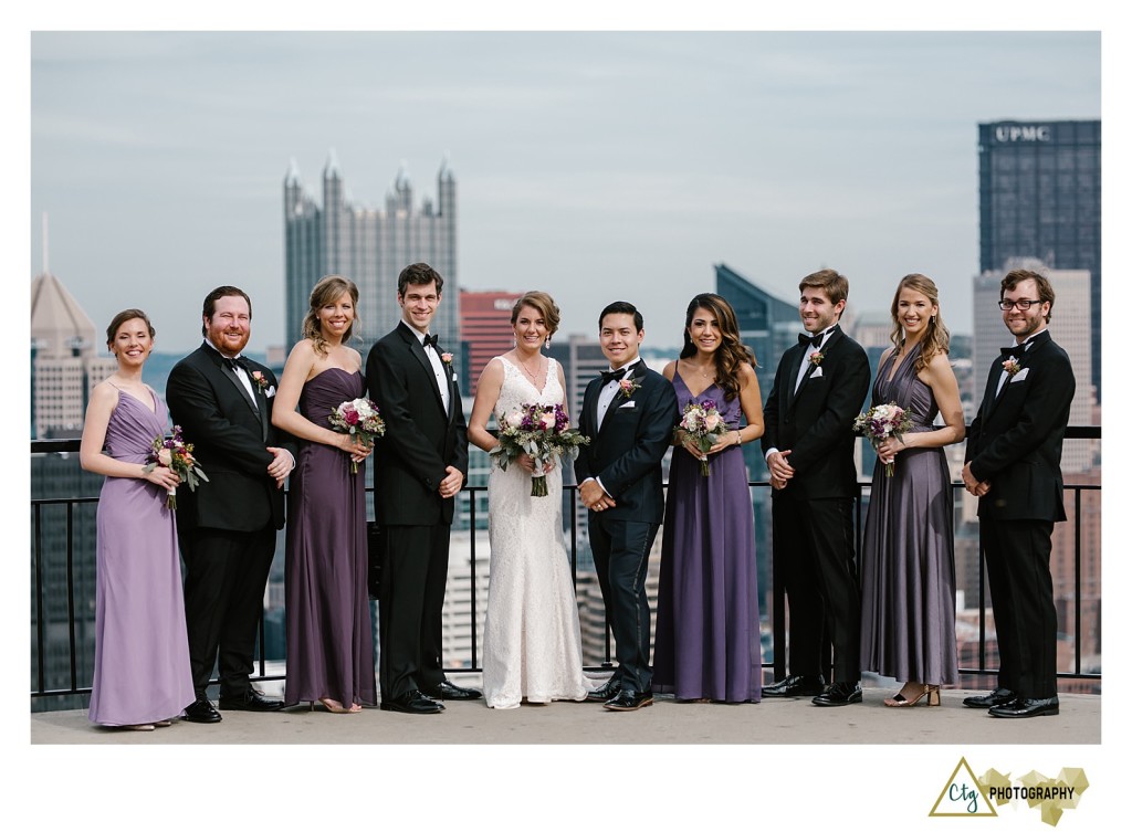 bridal party on mount Washington PA