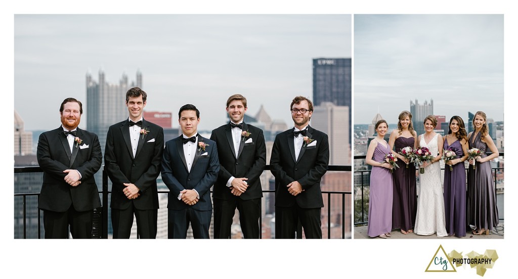 bridal party on mount Washington PA