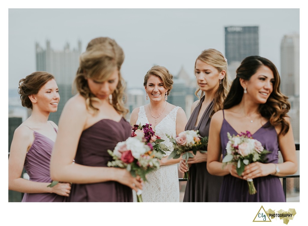 bridal party on mount Washington PA