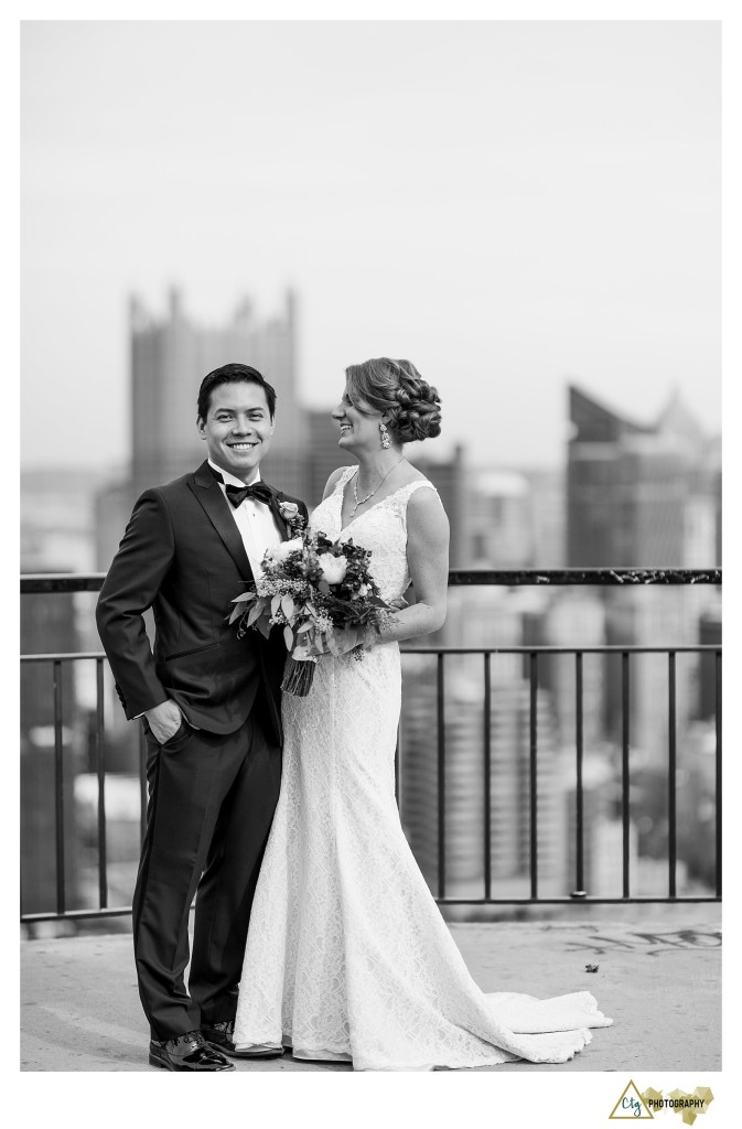 bride and groom on Mount Washington 