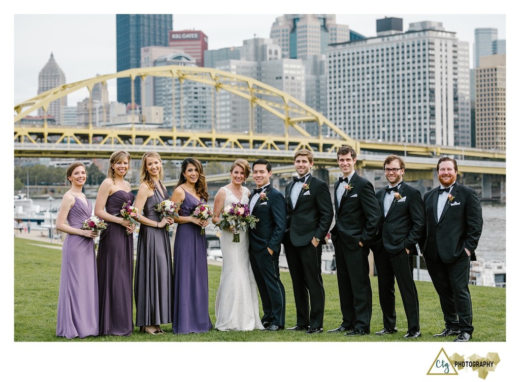 Bridal party at Pittsburghs North Shore
