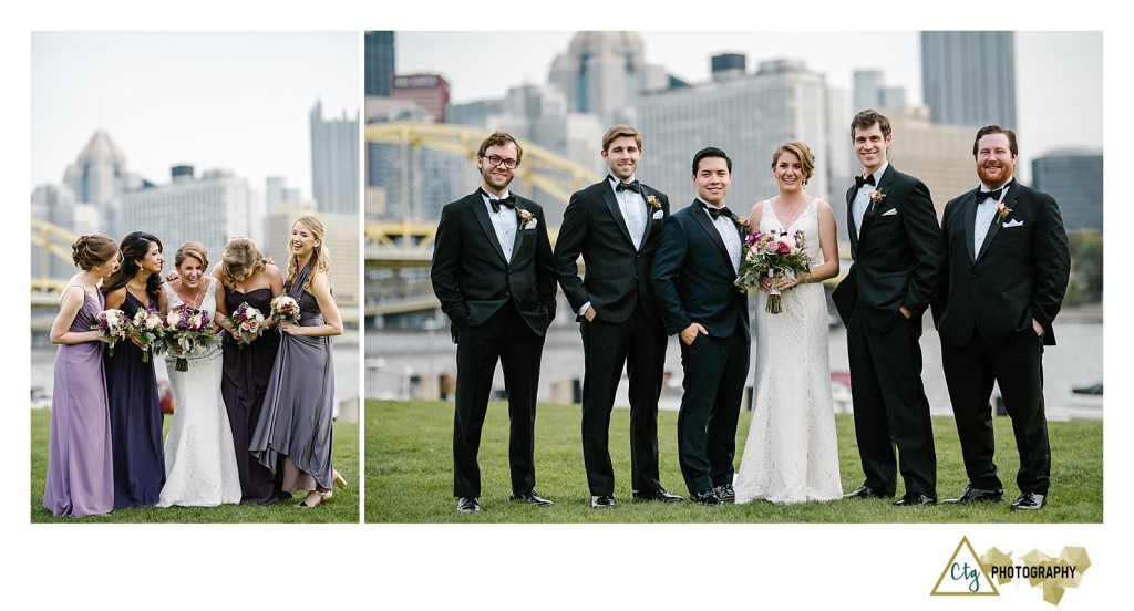 Bridal party at Pittsburghs North Shore