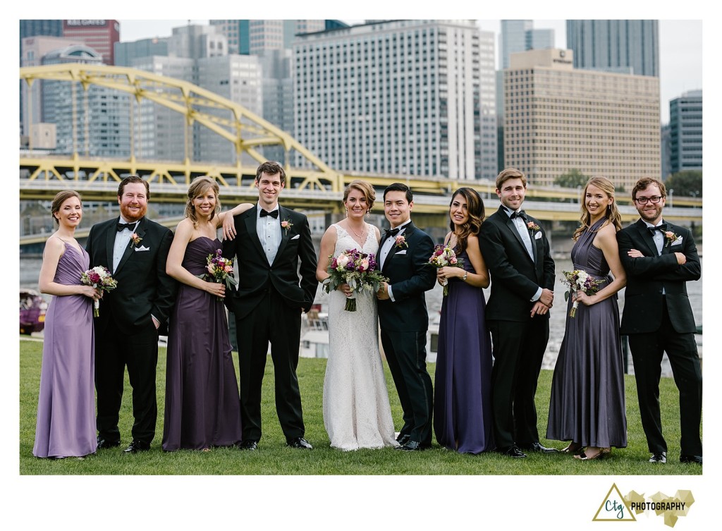 Bridal party at Pittsburghs North Shore