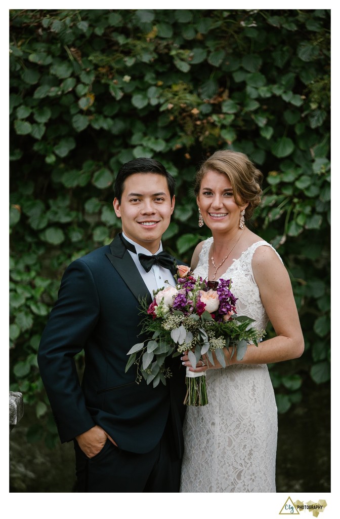 bride and groom at Mellon Park Pgh