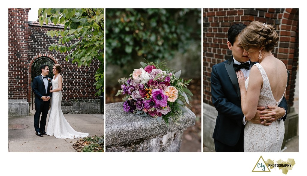 bride and groom at Mellon Park Pgh