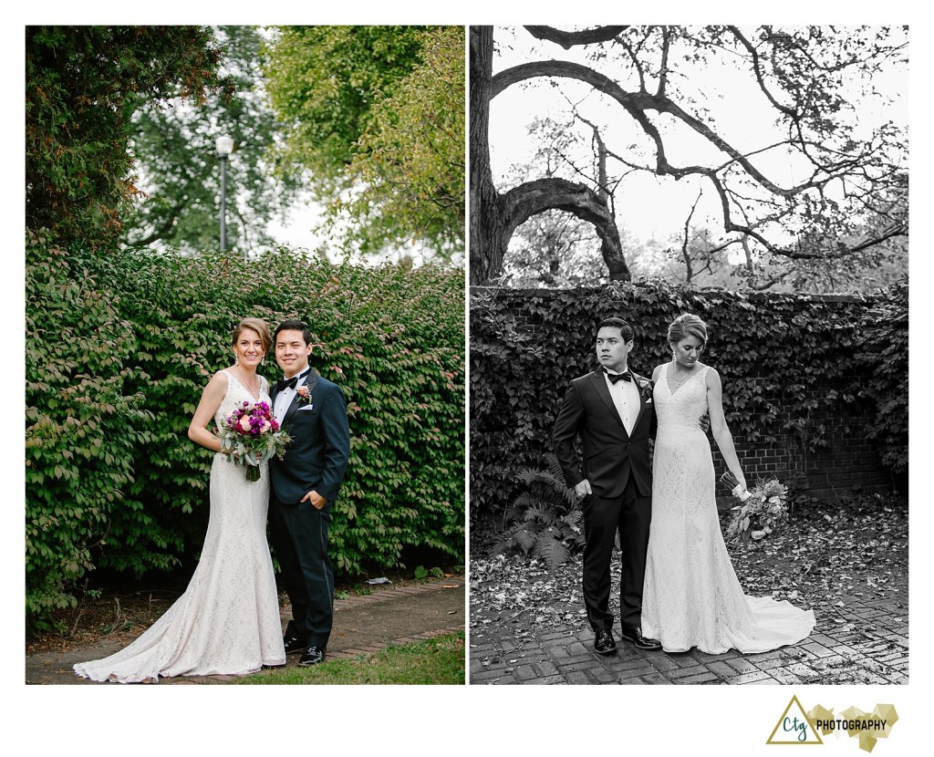 bride and groom at Mellon Park Pgh