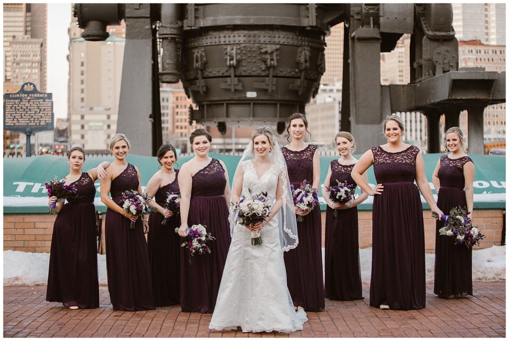 Bridal party at station square