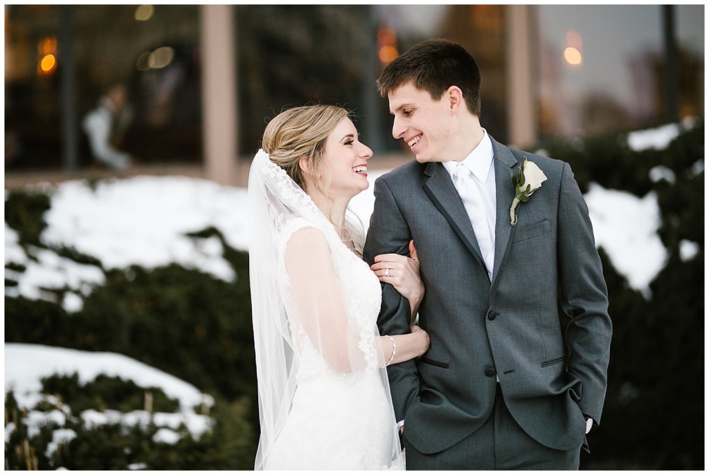 Bride and groom at station Square